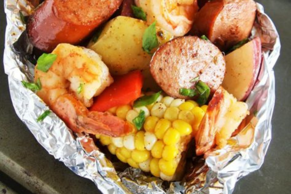 Shrimp and Sausage Cajun Foil Packets