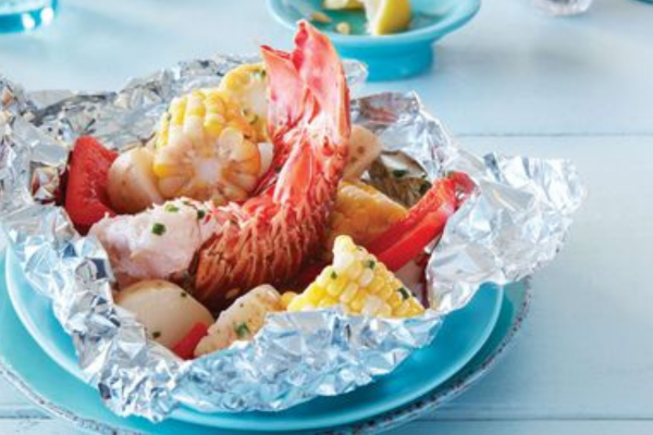 Grilled Lobster Tail Foil Packs