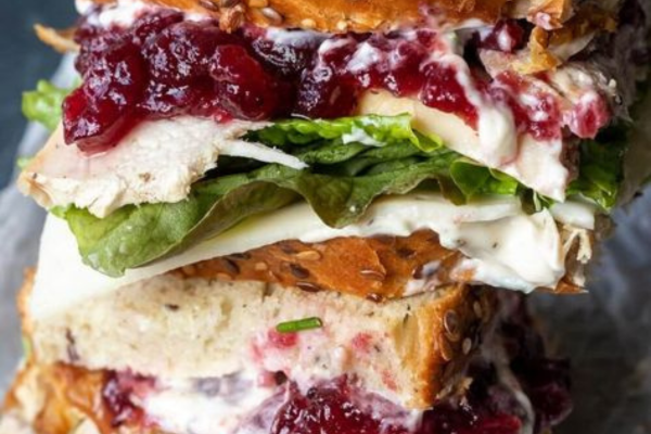 Turkey and Cranberry Foil-wrapped Sandwiches